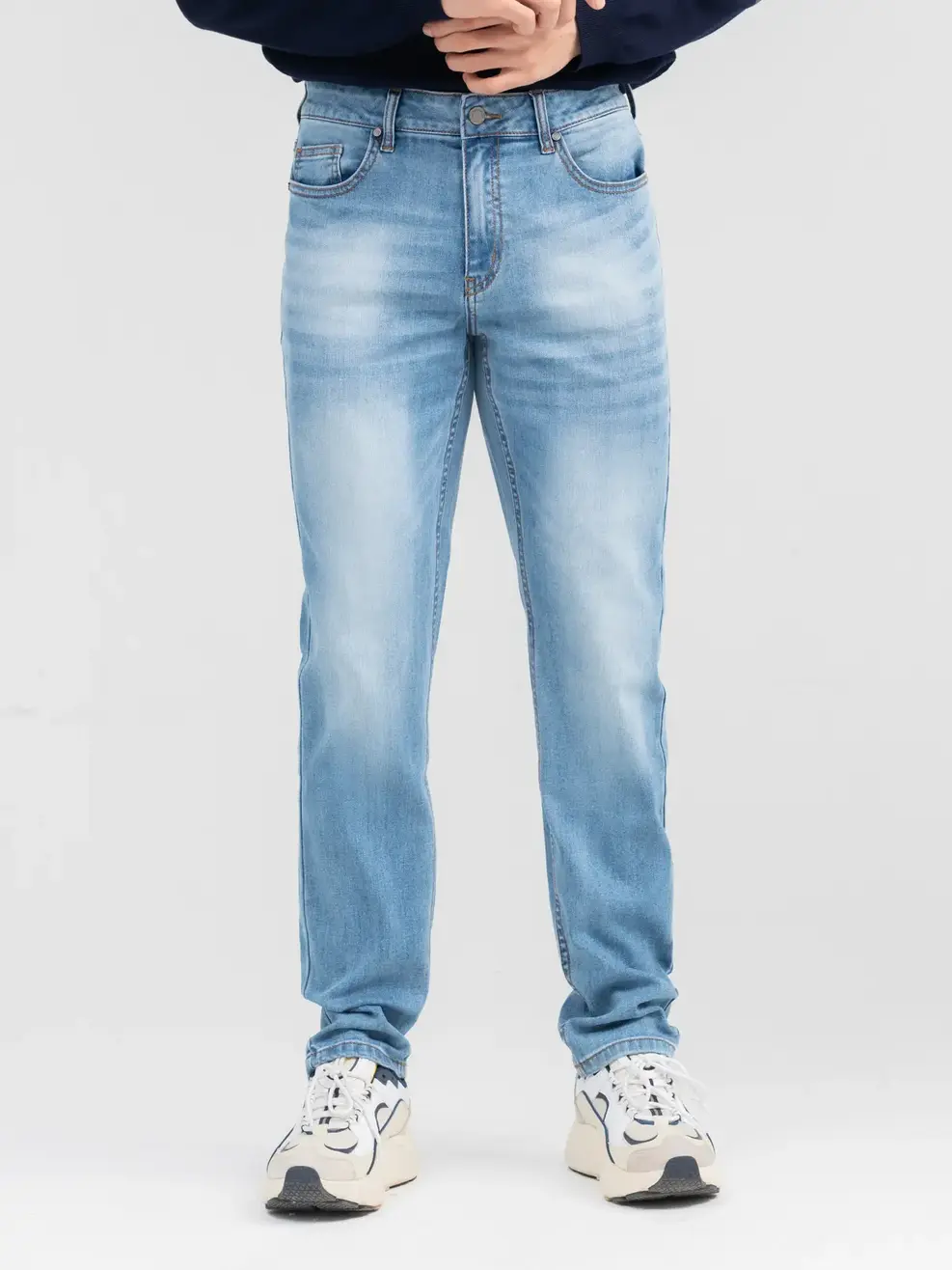 Playxtop Men’s Slim Fit Tapered Coolmax Jeans